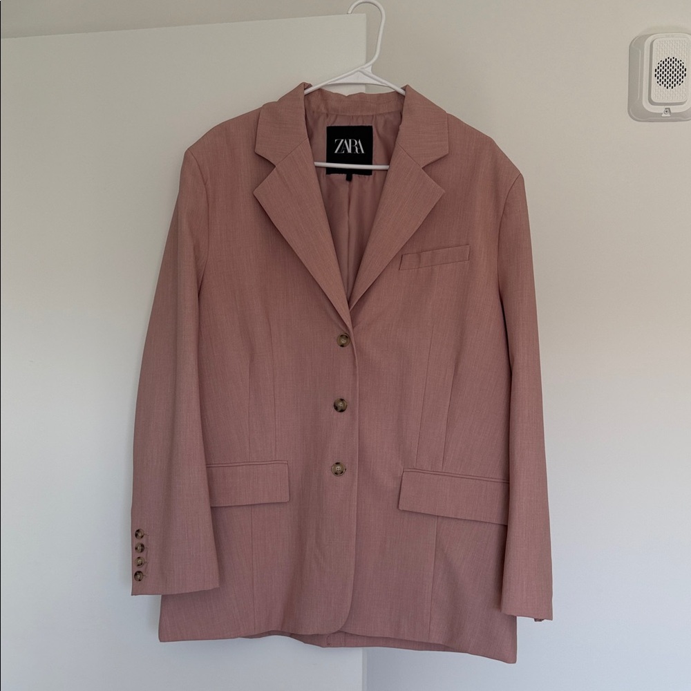 Zara Women's Blush Pink Suit Jacket/Blazer